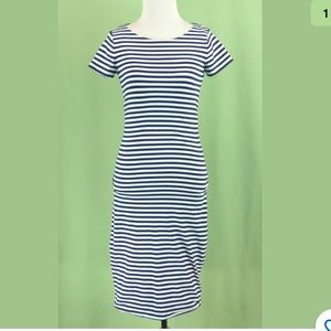 Boden white & navy striped dress Size 2R